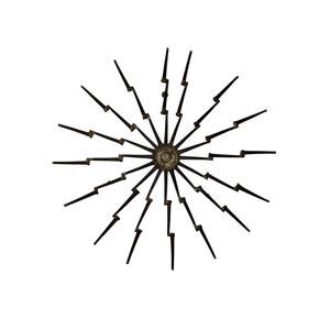 ATQ Mid Century Brutalist Iron Nail Wall Art Hand Made 18.5" Sun Shaped